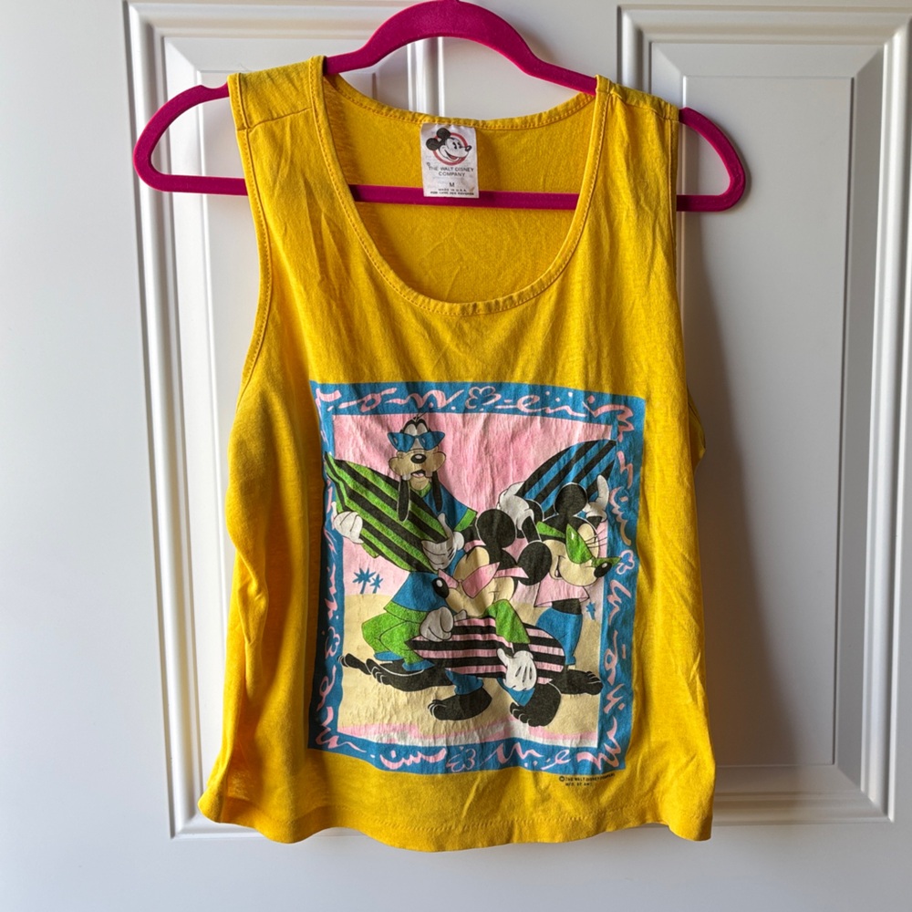 Disney Yellow Kids Tank Top with Mickey & Friends Graphic